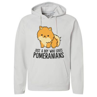 Just a Who Loves Pomeranians Cute Pomeranian Dog Performance Fleece Hoodie