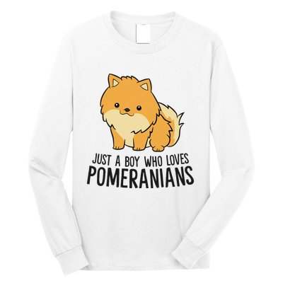 Just a Who Loves Pomeranians Cute Pomeranian Dog Long Sleeve Shirt