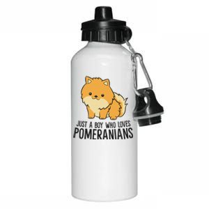 Just a Who Loves Pomeranians Cute Pomeranian Dog Aluminum Water Bottle 