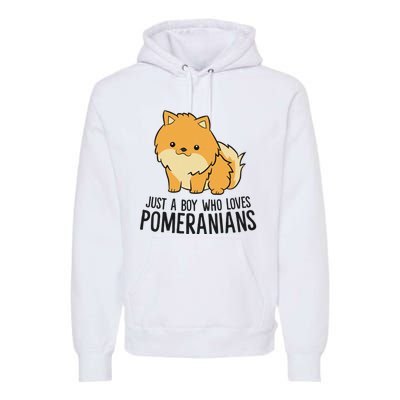 Just a Who Loves Pomeranians Cute Pomeranian Dog Premium Hoodie