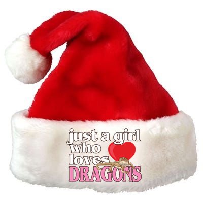 Just A Who Loves Bearded Dragons Gift Premium Christmas Santa Hat