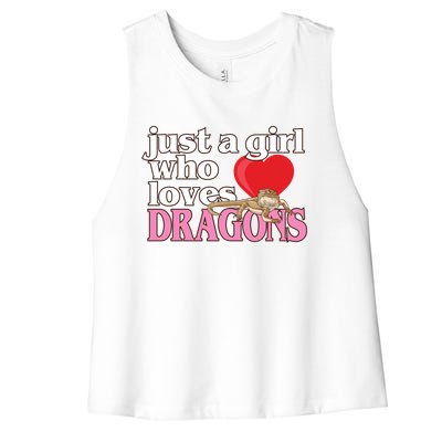 Just A Who Loves Bearded Dragons Gift Women's Racerback Cropped Tank