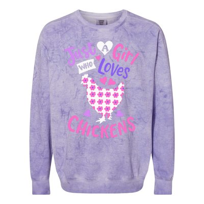 Just A Who Loves Chickens Chicken Hen Love Cute Colorblast Crewneck Sweatshirt