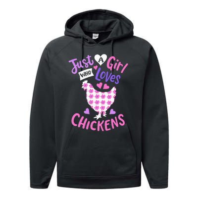 Just A Who Loves Chickens Chicken Hen Love Cute Performance Fleece Hoodie