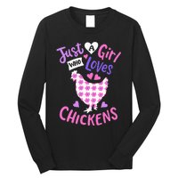 Just A Who Loves Chickens Chicken Hen Love Cute Long Sleeve Shirt