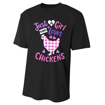 Just A Who Loves Chickens Chicken Hen Love Cute Performance Sprint T-Shirt