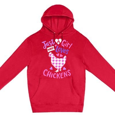 Just A Who Loves Chickens Chicken Hen Love Cute Premium Pullover Hoodie