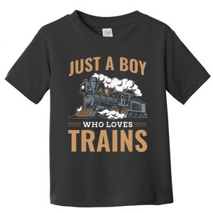 Just A  Who Loves Trains Model Railroad Toddler T-Shirt