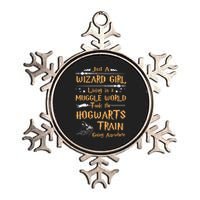 Just A Wizard Girl Living In A Muggle World Took The Hogwarts Train Going Metallic Star Ornament