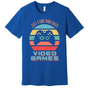 Just A Who Loves Video Games Video Game Gift Premium T-Shirt