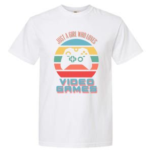 Just A Who Loves Video Games Video Game Gift Garment-Dyed Heavyweight T-Shirt