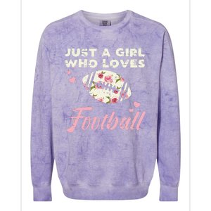 Just A Who Loves American Football Flowers Colorblast Crewneck Sweatshirt