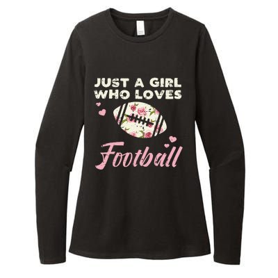 Just A Who Loves American Football Flowers Womens CVC Long Sleeve Shirt