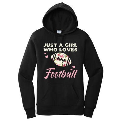 Just A Who Loves American Football Flowers Women's Pullover Hoodie