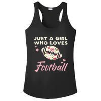 Just A Who Loves American Football Flowers Ladies PosiCharge Competitor Racerback Tank