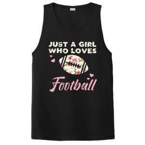 Just A Who Loves American Football Flowers PosiCharge Competitor Tank