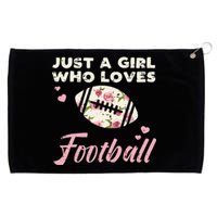 Just A Who Loves American Football Flowers Grommeted Golf Towel