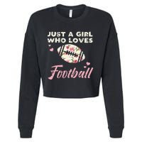 Just A Who Loves American Football Flowers Cropped Pullover Crew