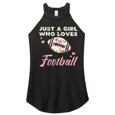 Just A Who Loves American Football Flowers Women's Perfect Tri Rocker Tank