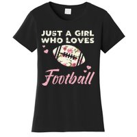 Just A Who Loves American Football Flowers Women's T-Shirt