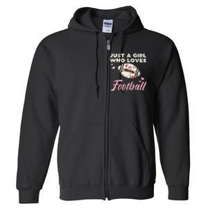 Just A Who Loves American Football Flowers Full Zip Hoodie