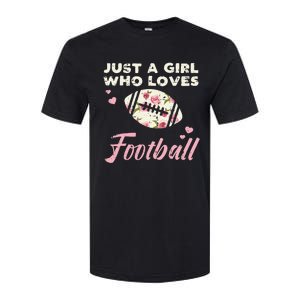 Just A Who Loves American Football Flowers Softstyle CVC T-Shirt