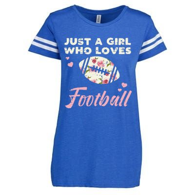 Just A Who Loves American Football Flowers Enza Ladies Jersey Football T-Shirt