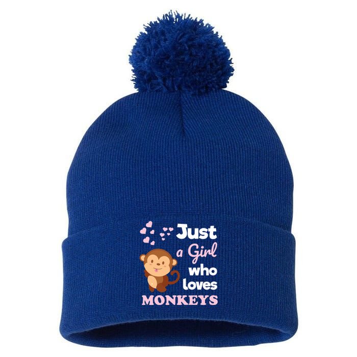 Just A Who Loves Monkeys Monkey Gift Pom Pom 12in Knit Beanie