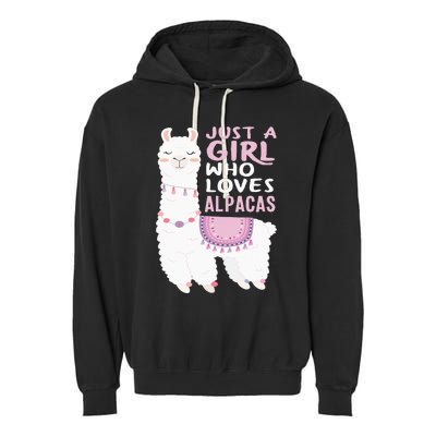 Just A Who Loves Alpacas Cute Alpaca Garment-Dyed Fleece Hoodie