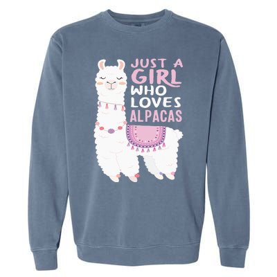 Just A Who Loves Alpacas Cute Alpaca Garment-Dyed Sweatshirt