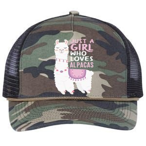 Just A Who Loves Alpacas Cute Alpaca Retro Rope Trucker Hat Cap