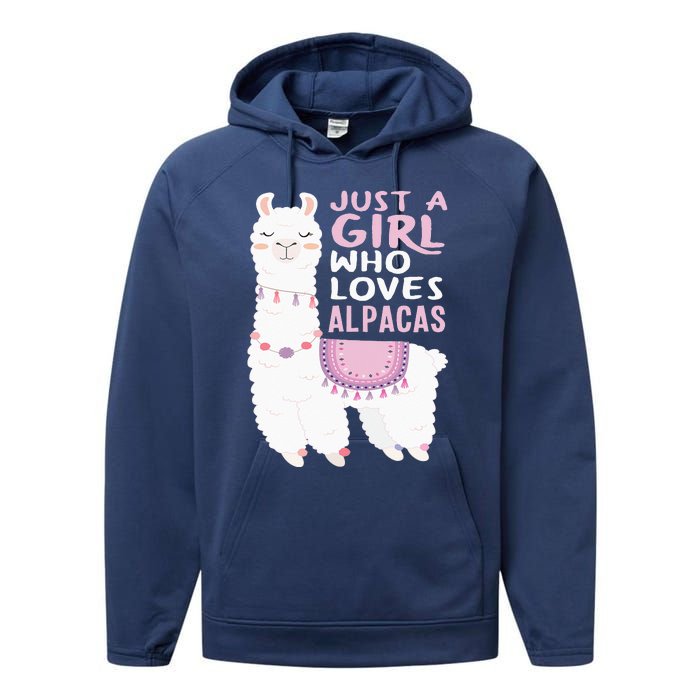 Just A Who Loves Alpacas Cute Alpaca Performance Fleece Hoodie