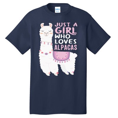 Just A Who Loves Alpacas Cute Alpaca Tall T-Shirt