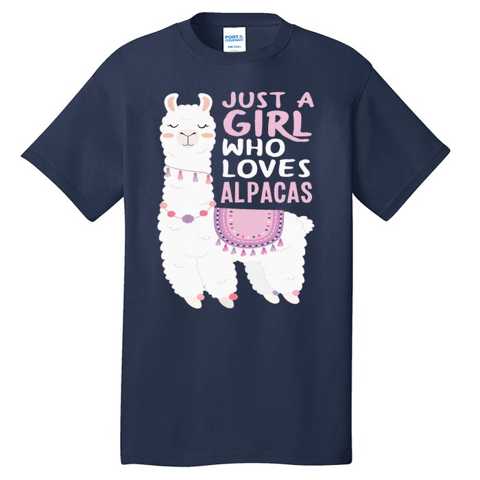 Just A Who Loves Alpacas Cute Alpaca Tall T-Shirt