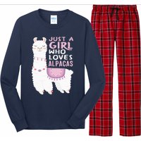 Just A Who Loves Alpacas Cute Alpaca Long Sleeve Pajama Set