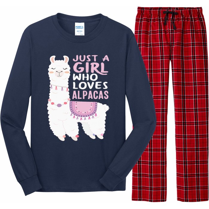 Just A Who Loves Alpacas Cute Alpaca Long Sleeve Pajama Set