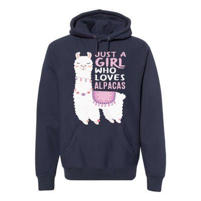 Just A Who Loves Alpacas Cute Alpaca Premium Hoodie