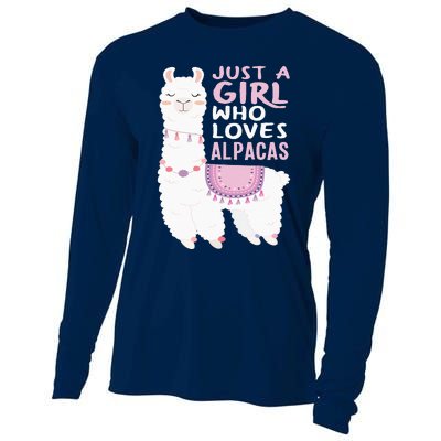 Just A Who Loves Alpacas Cute Alpaca Cooling Performance Long Sleeve Crew