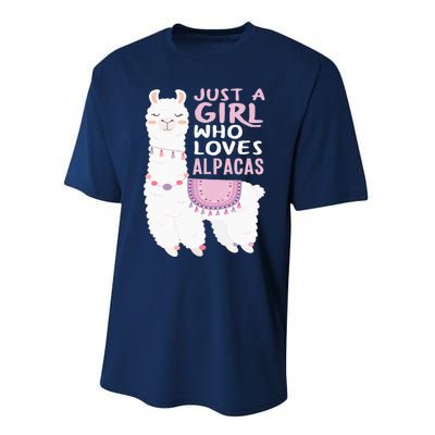 Just A Who Loves Alpacas Cute Alpaca Performance Sprint T-Shirt