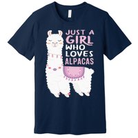 Just A Who Loves Alpacas Cute Alpaca Premium T-Shirt