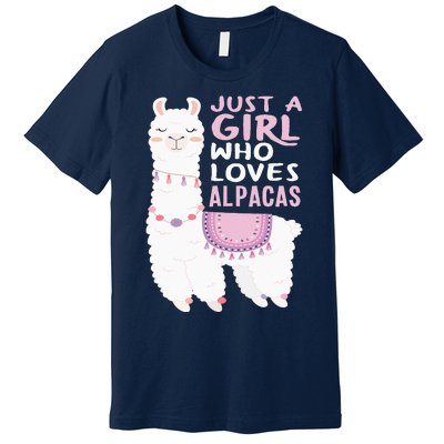 Just A Who Loves Alpacas Cute Alpaca Premium T-Shirt