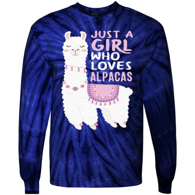 Just A Who Loves Alpacas Cute Alpaca Tie-Dye Long Sleeve Shirt