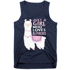 Just A Who Loves Alpacas Cute Alpaca Tank Top