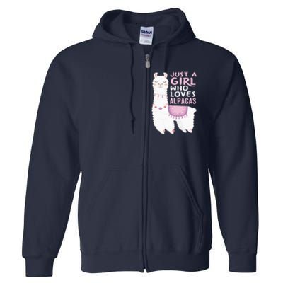 Just A Who Loves Alpacas Cute Alpaca Full Zip Hoodie