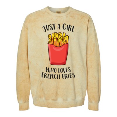 Just A Who Loves French Fries Cool Gift Colorblast Crewneck Sweatshirt