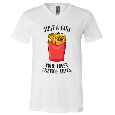 Just A Who Loves French Fries Cool Gift V-Neck T-Shirt