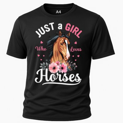 Just A Who Loves Horses Vintage Horse Cooling Performance Crew T-Shirt