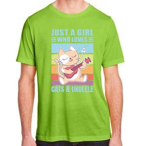 Just A Who Loves Cats And Ukulele Gift And Gift Adult ChromaSoft Performance T-Shirt