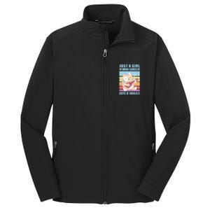 Just A Who Loves Cats And Ukulele Gift And Gift Core Soft Shell Jacket