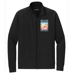 Just A Who Loves Cats And Ukulele Gift And Gift Stretch Full-Zip Cadet Jacket